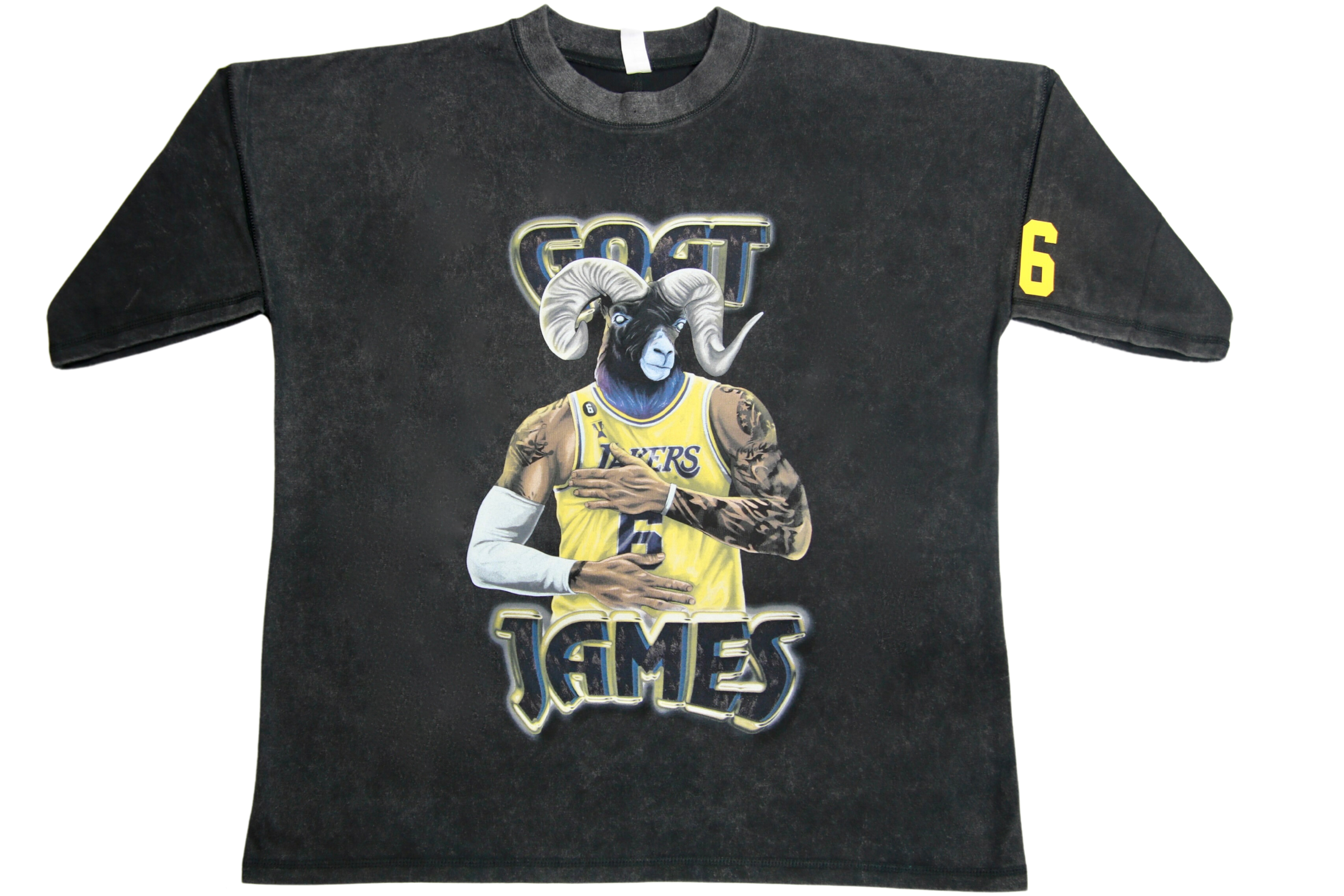 Goat James Heavyweight Graphic Tee "Vintage Wash & Gold"