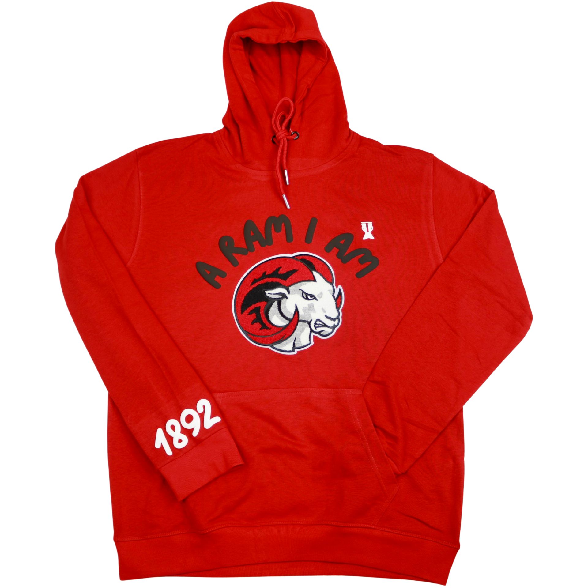 "A RAM I AM" PUFF CHENILLE EMBROIDERY HOODIE (RED)