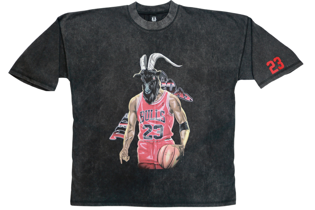 Goat Jordan Heavyweight Graphic Tee "Vintage Wash & Red"