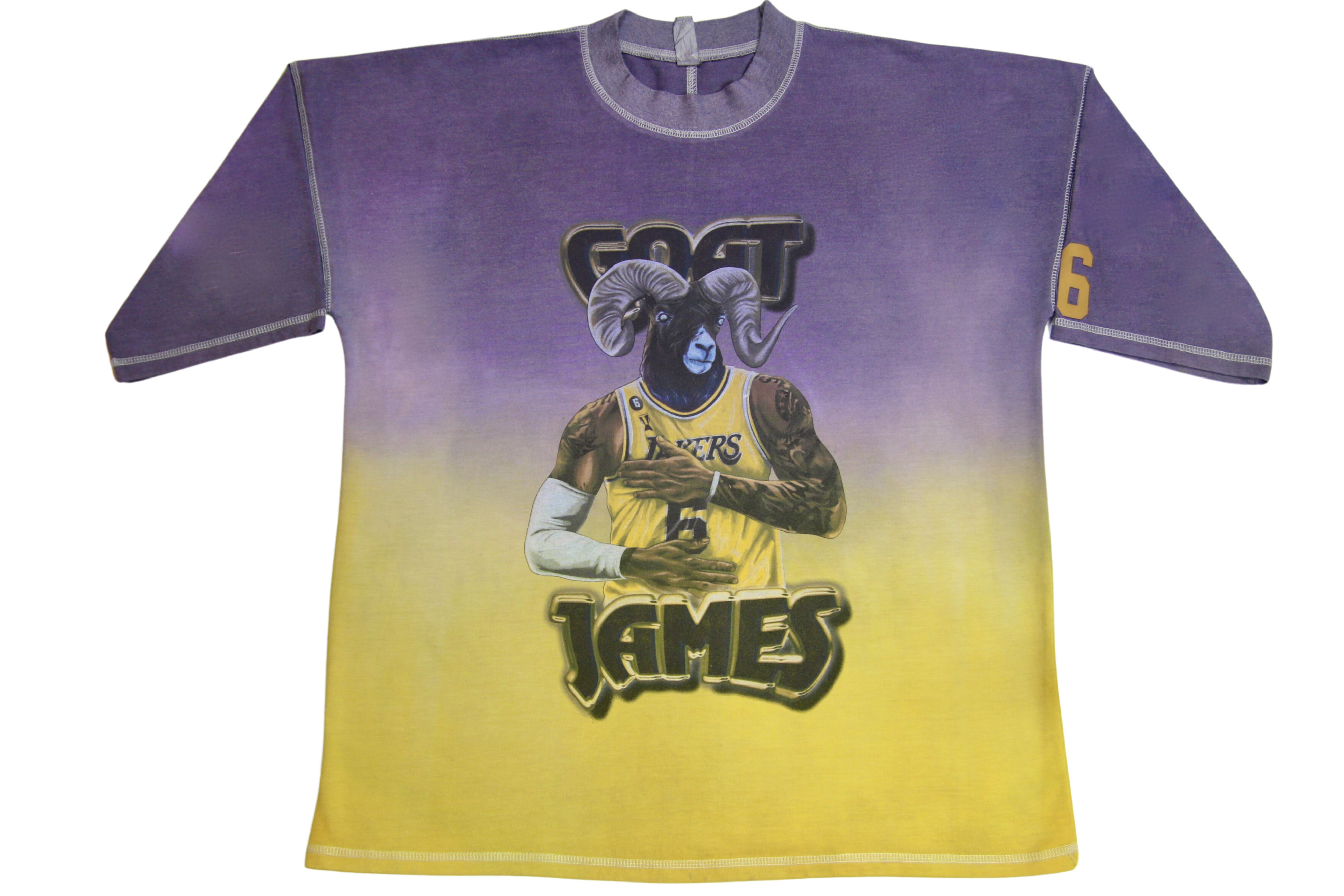 Goat James Heavyweight Graphic Tee "Faded Purple & Gold"