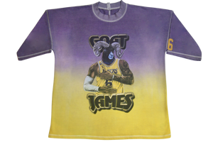 Goat James Heavyweight Graphic Tee "Faded Purple & Gold"