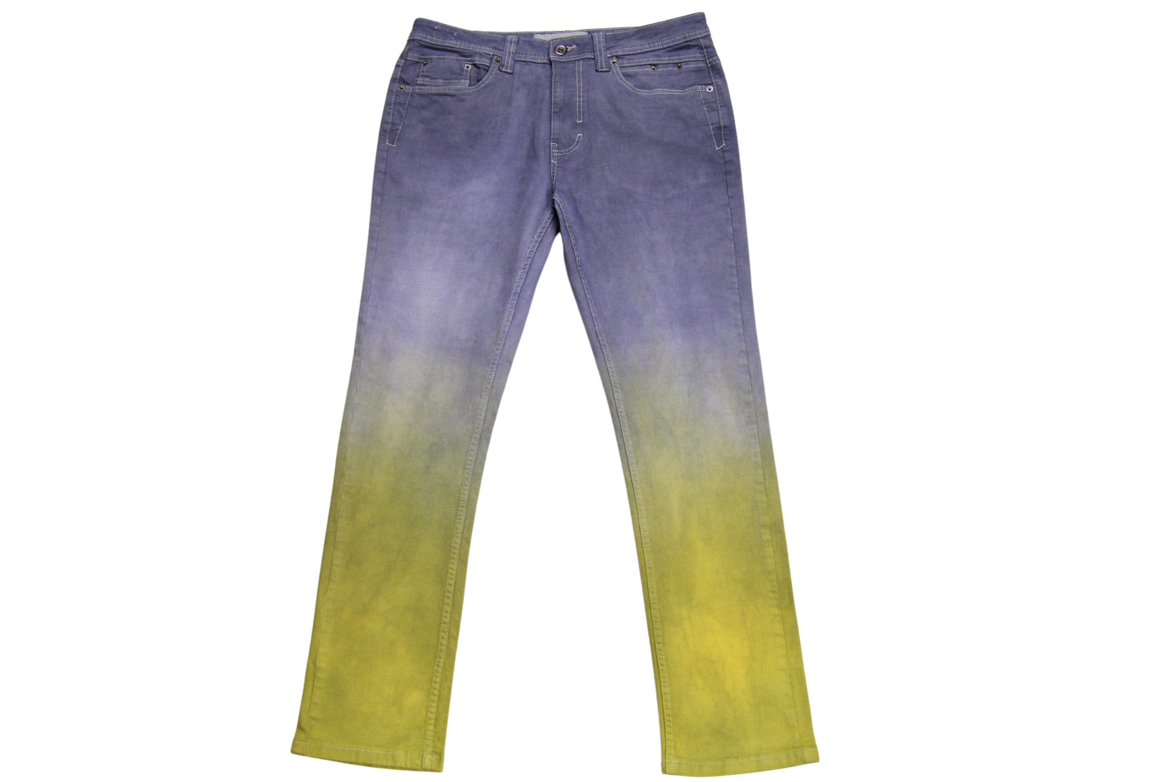 Custom Denim Jeans (1 Of 1 Pair) " Faded Purple & Gold"
