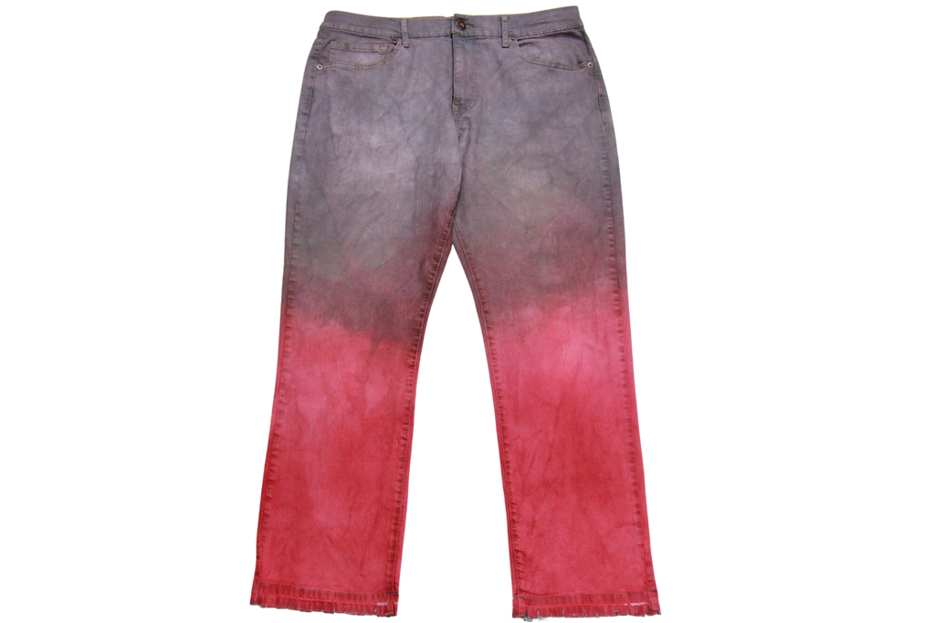 Custom Denim Jeans (1 Of 1 Pair) " Faded Purple & Red"