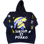 MOUNT TABOR "PUFF CHENILLE EMBROIDERY HOODIE" (NAVY BLUE, WHITE,& YELLOW)