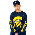 MOUNT TABOR "PUFF" LONG SLEEVE TEE (NAVY BLUE & YELLOW)